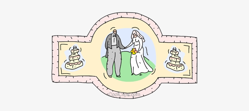 Wedding Couple Royalty Free Vector Clip Art Illustration - Cartoon, transparent png download