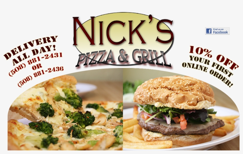 Nick's Pizza & Grill - Nick's Pizza Framingham, transparent png download