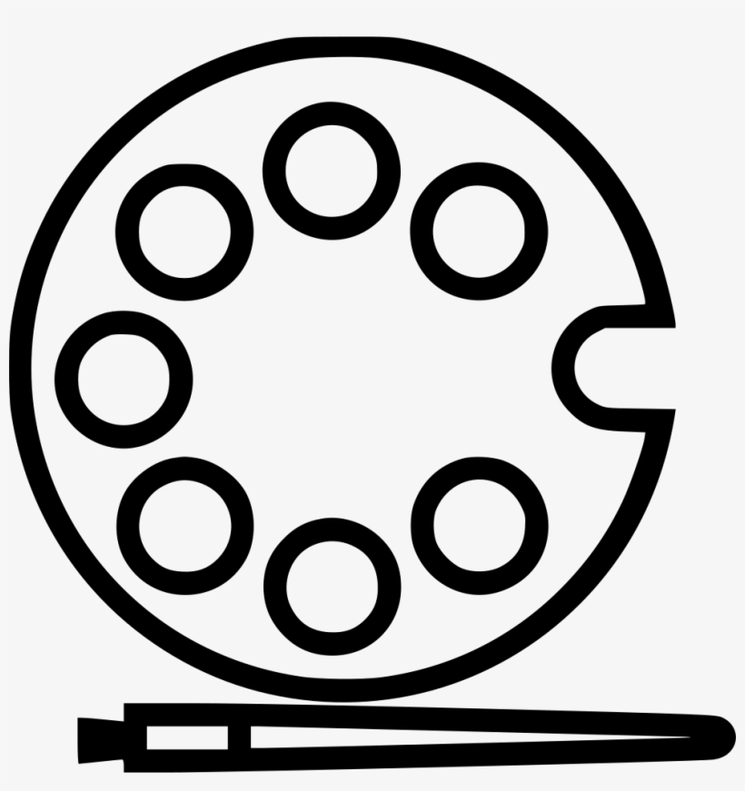 Brush Paint Colour Plate Tool Drawing Sketch Comments - Colour Plate Black And White, transparent png download