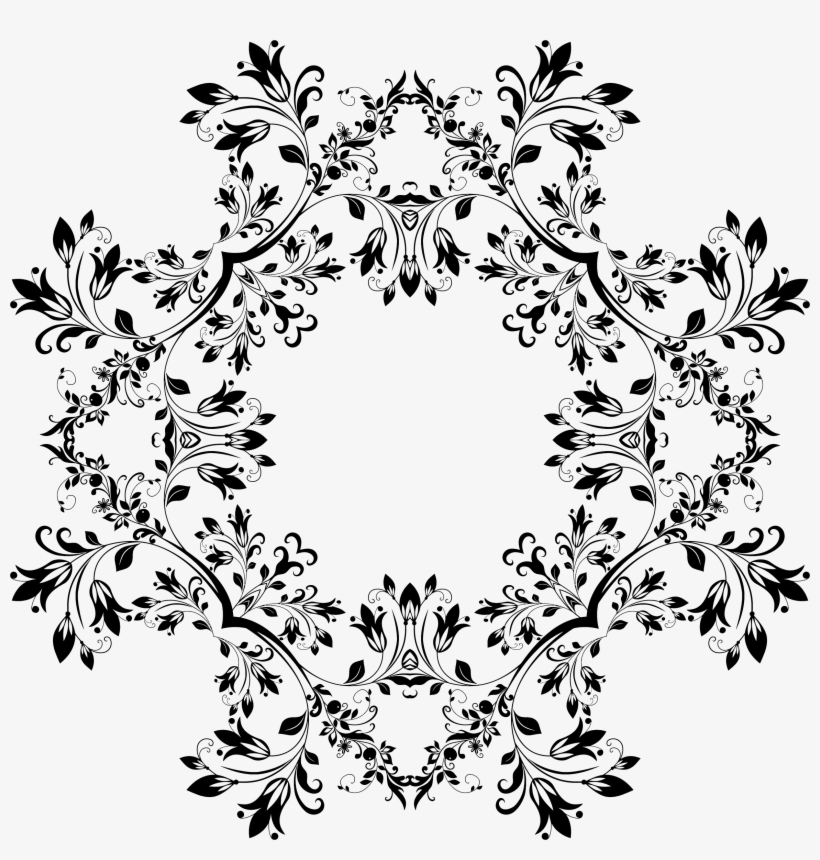 Big Image - Gray Floral Design Png, transparent png download