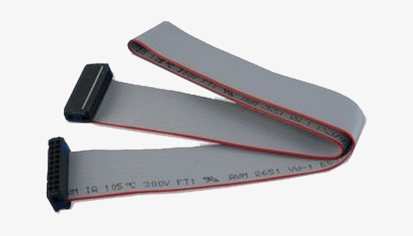 20-way Flat Ribbon Cable With Idc Connectors - Ribbon Cable, transparent png download