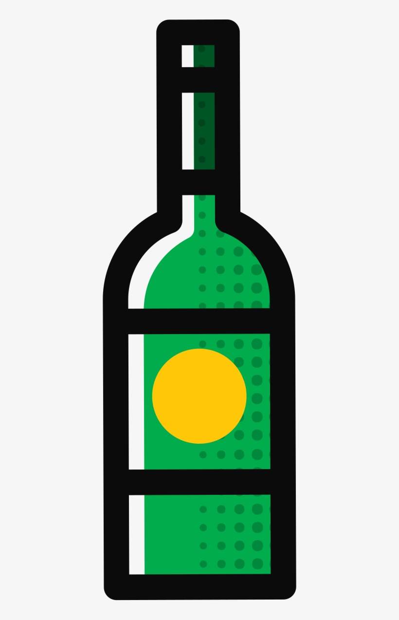 Halftone Champagne Bottle - Champagne, transparent png download