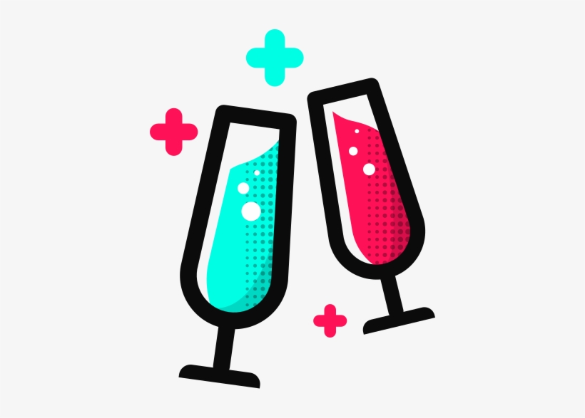 Halftone Champagne Glass Toasting - Icon, transparent png download