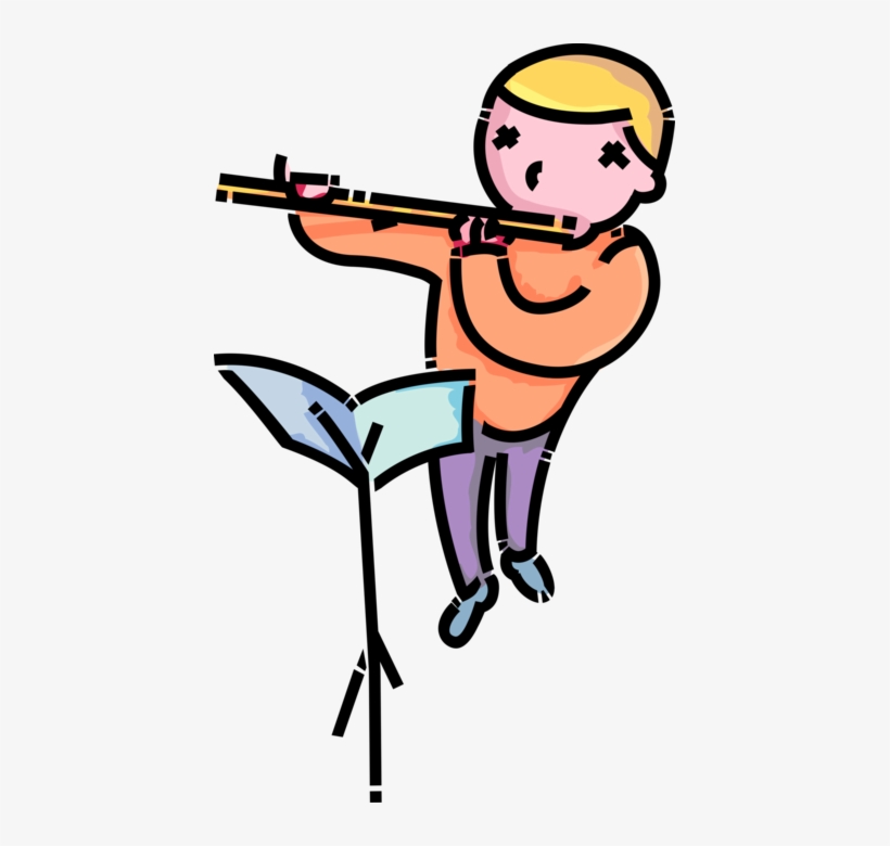 Vector Illustration Of Primary Or Elementary School - Menino Tocando Flauta Png, transparent png download