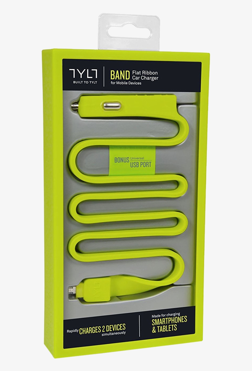 Zoom - Tylt Band - Green - Flat Silicone Dual-charging Micro, transparent png download