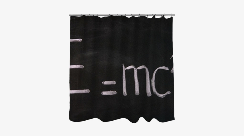 Theory Of Relativity Written On School Chalkboard Shower - Red Orange Graphic Art Themed Shower Curtain Polyester, transparent png download