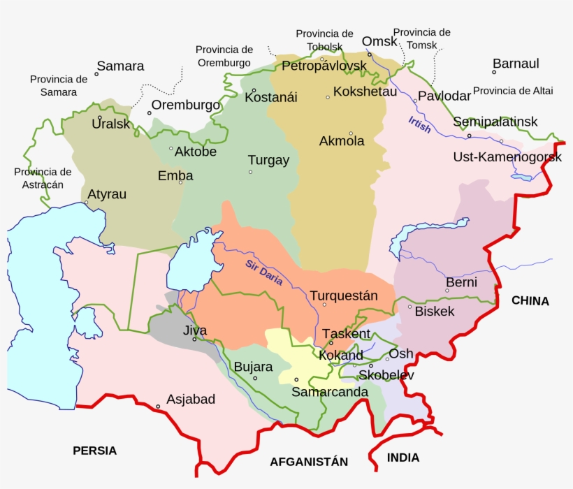File Central Asia 1900 Es Svg Wikimedia Commons Side - Central Asia Map 1900, transparent png download