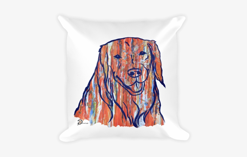 Artsy Golden Retriever Throw Pillow - Throw Pillow, transparent png download