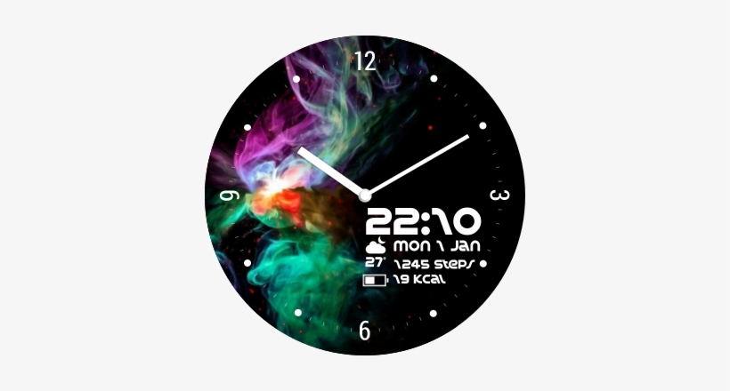 Rainbow Smoke Watch Face Preview, transparent png download