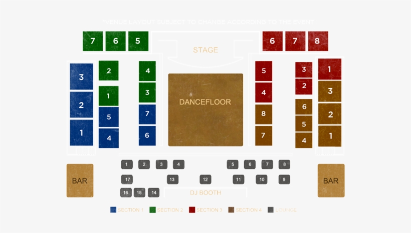 Bottle Service - Xalos Event Center Layout, transparent png download
