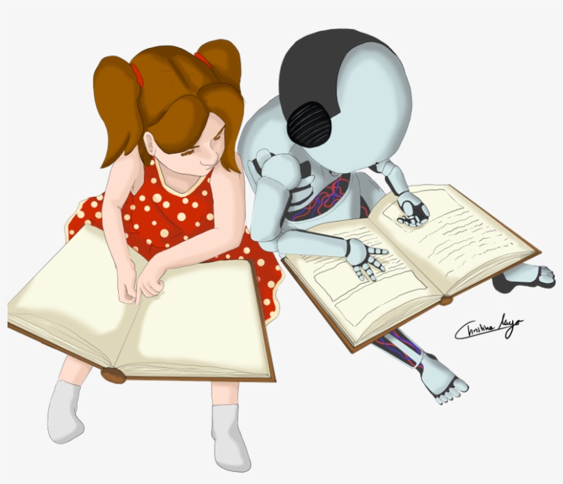 Roboy & Lucy Be Friendly - Cartoon, transparent png download