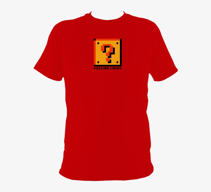 Feeling Lucky Block Red T-shirt - Parsons School Shirt, transparent png download