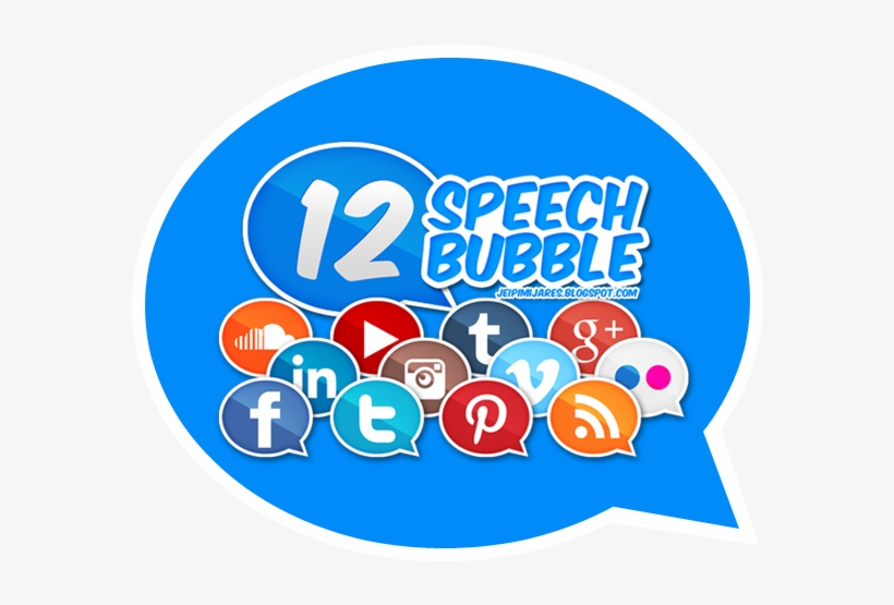 Speech Bubble Styled Social Media Icons - Social Media Icons Speech Bubble, transparent png download