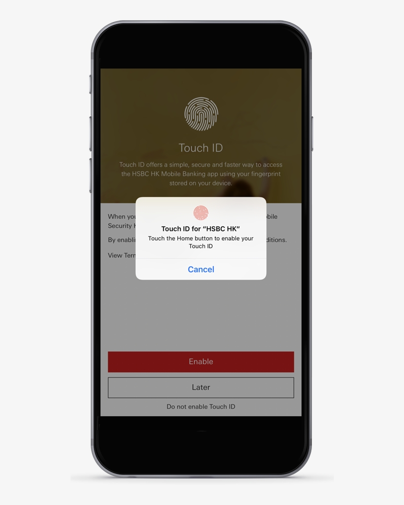 Touch The Home Button To Enable Touch Id - 滙豐 Face Id, transparent png download