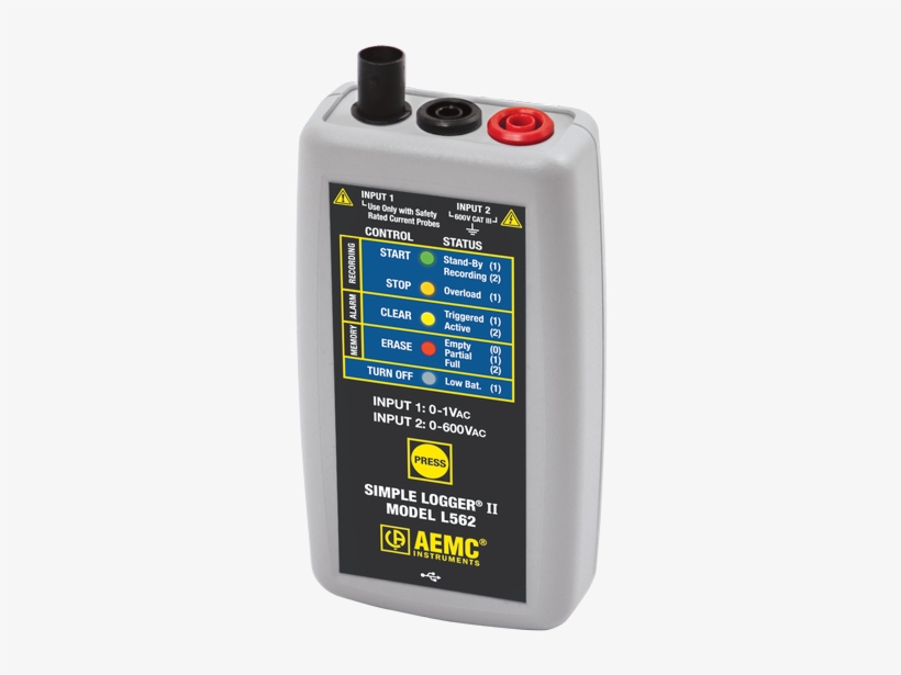 Aemc L562 Two-channel Voltage And Current Simple Logger, transparent png download