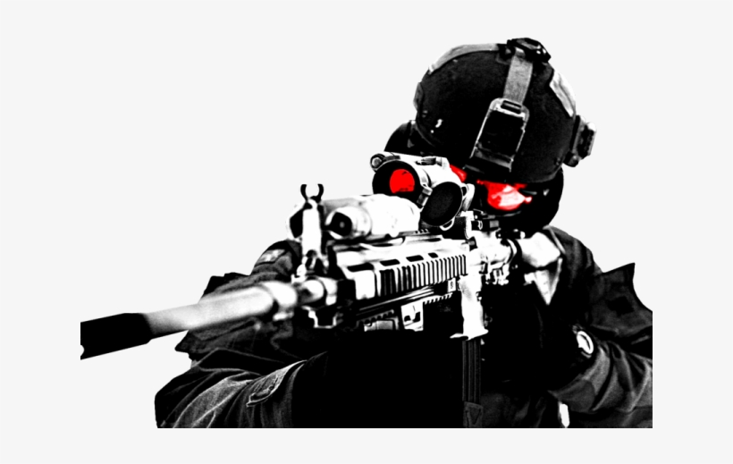 Call Of Duty Png Transparent Images - Black Scout Soldier Military Weapon 32x24 Print Poster, transparent png download
