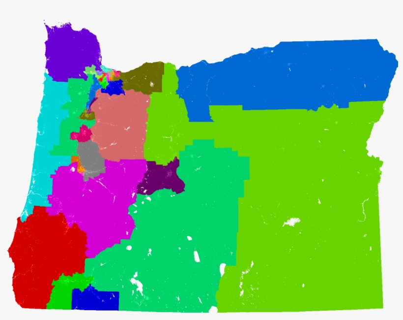 Larger Oregon State Senate Map - Oregon, transparent png download