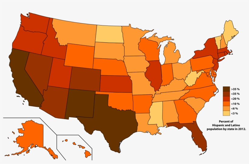 Latino Population By State, transparent png download