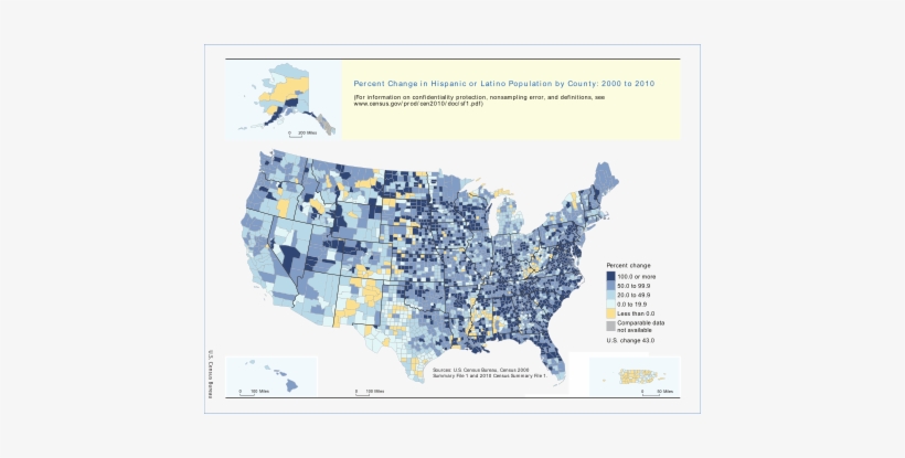 Population Change In Hispanic And Latino Population - Us Hispanic Population 2017, transparent png download