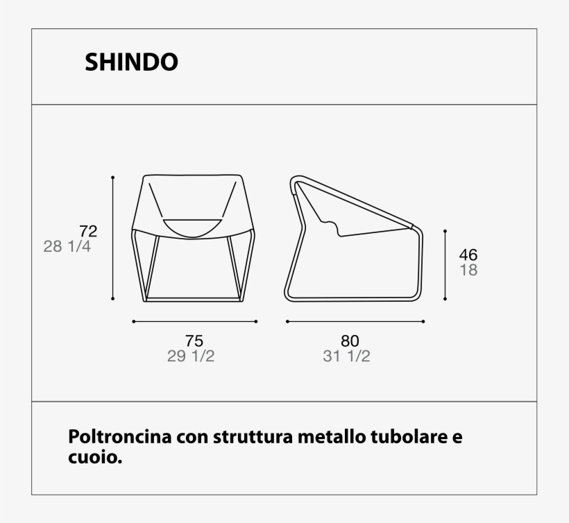 Shindo Modern Dark Gray Leather Poltrona By Alf - Diagram, transparent png download