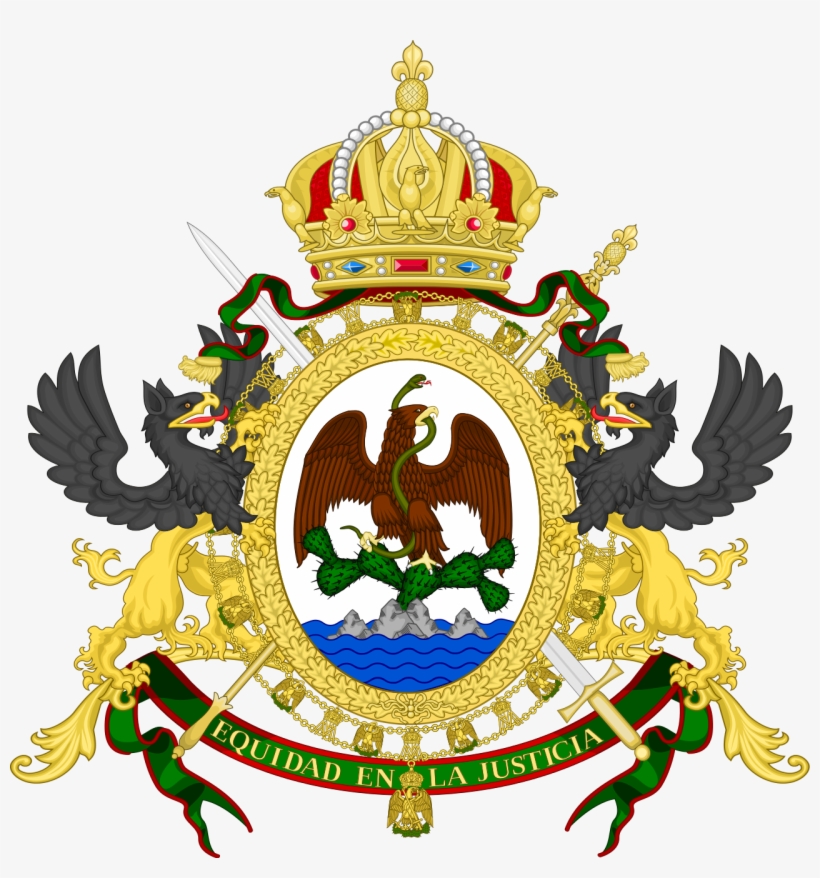 El Escudo De Armas Del Segundo Imperio Mexicano Durante - Flag: Second Mexican Empire, transparent png download