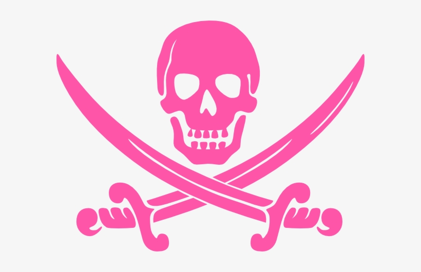 Pink Skull Pirate Crossbones Clip Art Royalty Free - Pirate Clip Art, transparent png download
