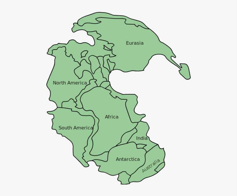 509px Pangaea Continents - Pangaea Png, transparent png download