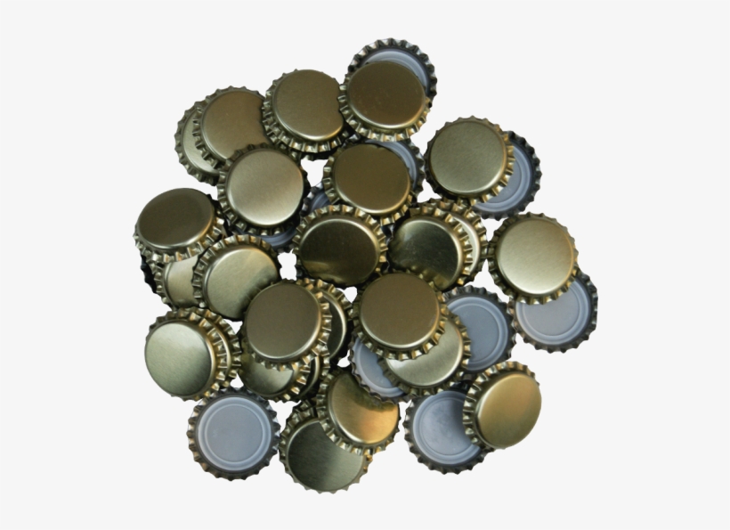 50 Crown Bottle Caps Caps - Balliihoo Homebrew 50 Crown Bottle Caps Caps - Gold, transparent png download