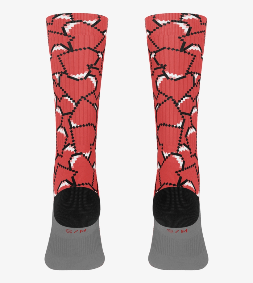 Pixel Heart Socks - Sock, transparent png download
