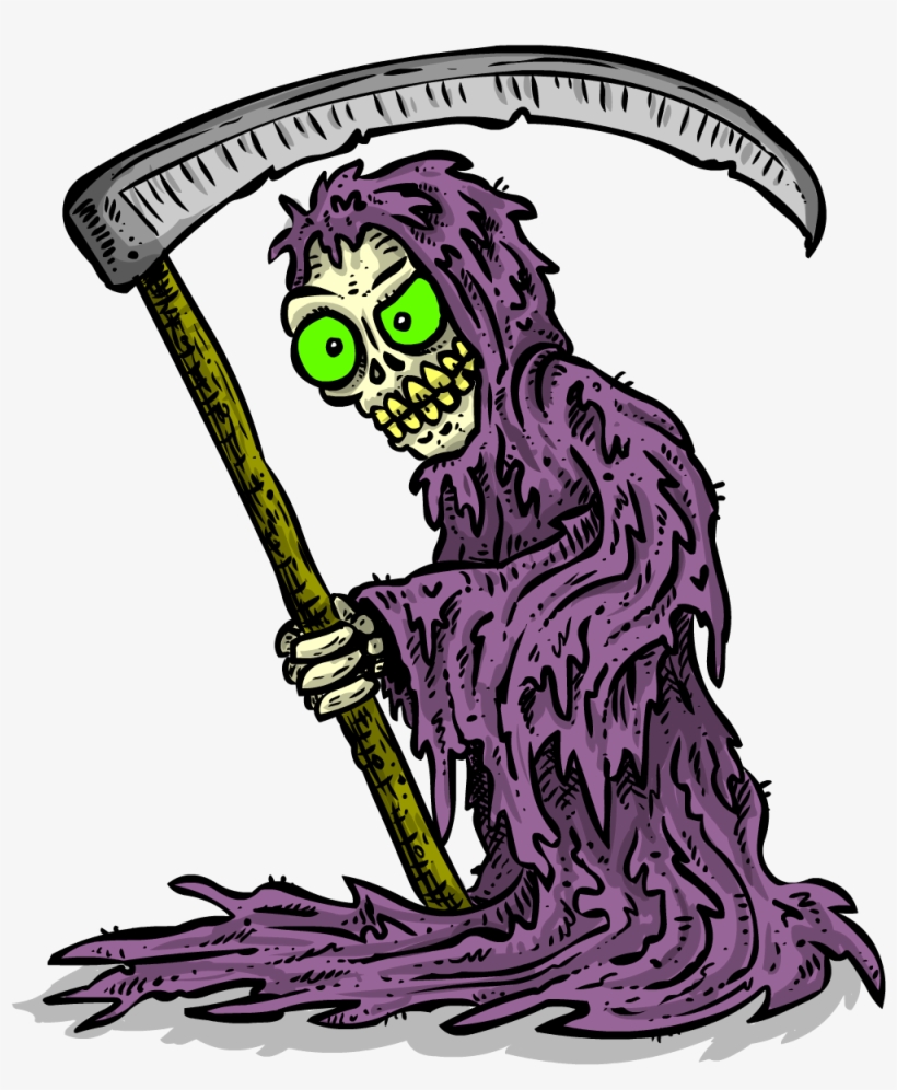Image Of Googly-eyed Grim Reaper Vinyl Sticker - Sticker, transparent png download