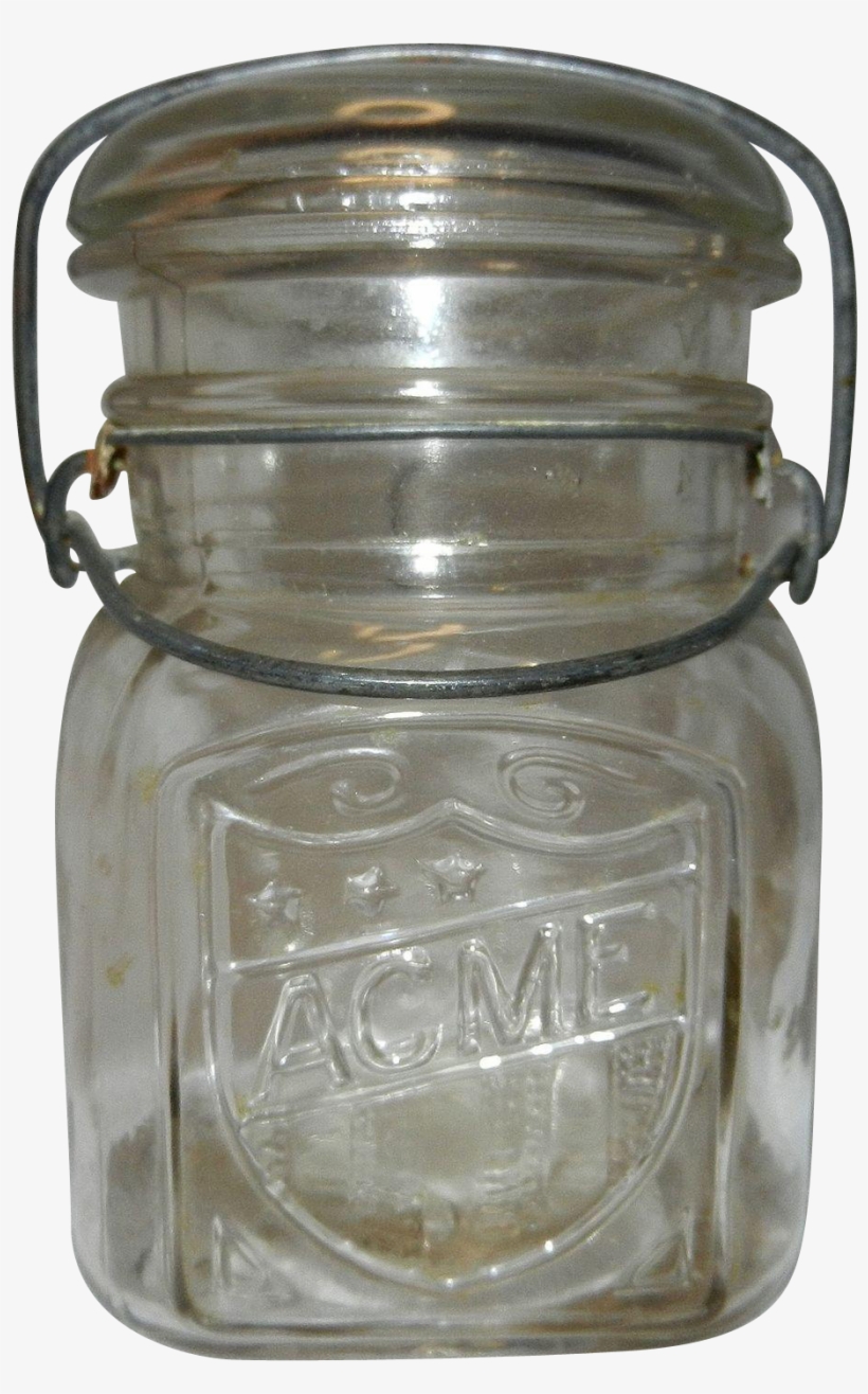 Vintage Acme Fruit Pint Canning Jar Found At Www - Vintage Acme Canning Jar, transparent png download