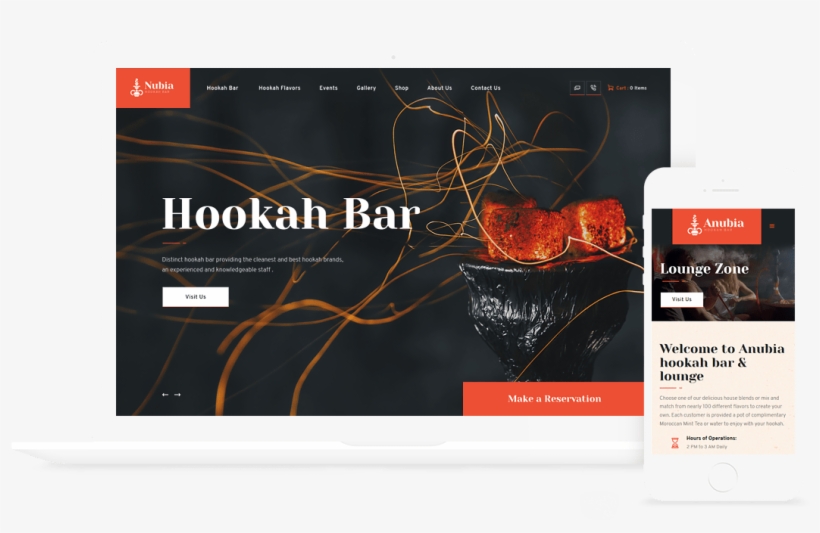 Anubia Hookah Bar Wordpress Theme - Hookah Lounge, transparent png download