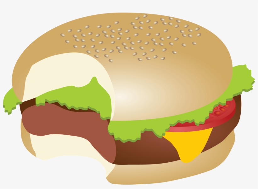 Download Hamburger Cheeseburger Fast Food Veggie Burger - Burger With Bite Png, transparent png download