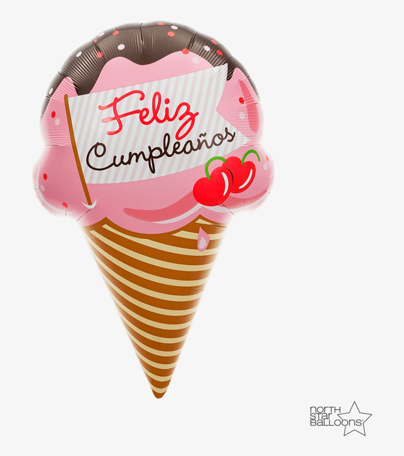 Feliz Cumpleaños Ice Cream Cone 37 In*, transparent png download