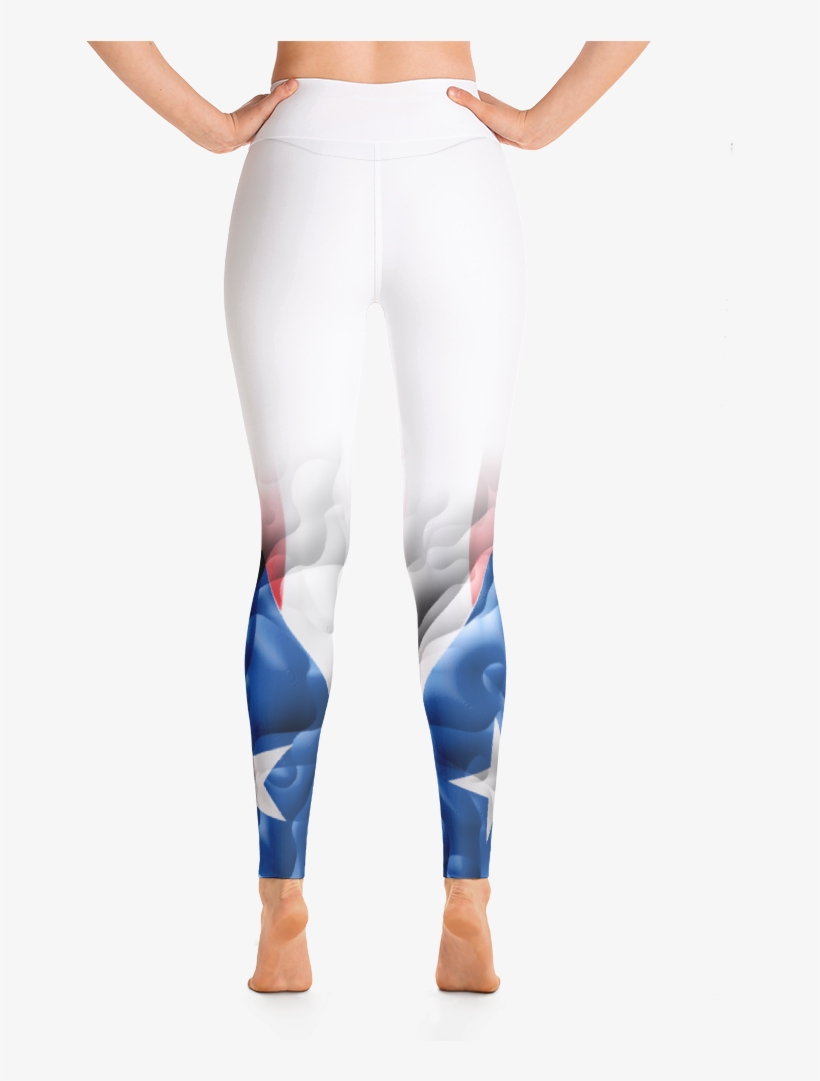 Women's White "organic Puerto Rico Flag" - Yoga Pants, transparent png download