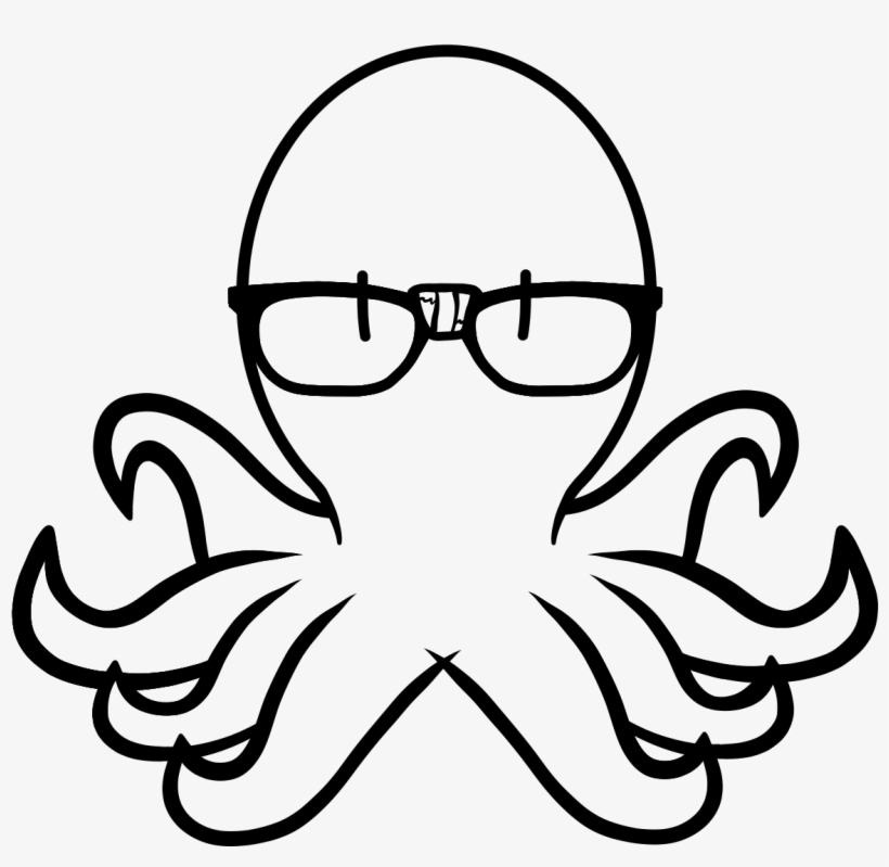 The Nerdy Octopus - Octopus, transparent png download