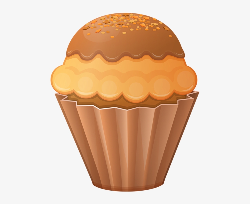 Brown Cupcake Png Clip Art Image - Cupcake Clip Art Brown, transparent png download