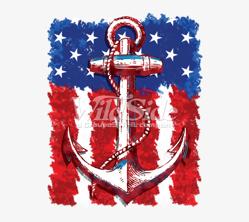 Anchor On U - Anchor American Flag, transparent png download