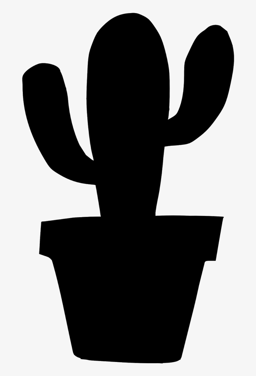 Cactus Black And White Silhouette, transparent png download