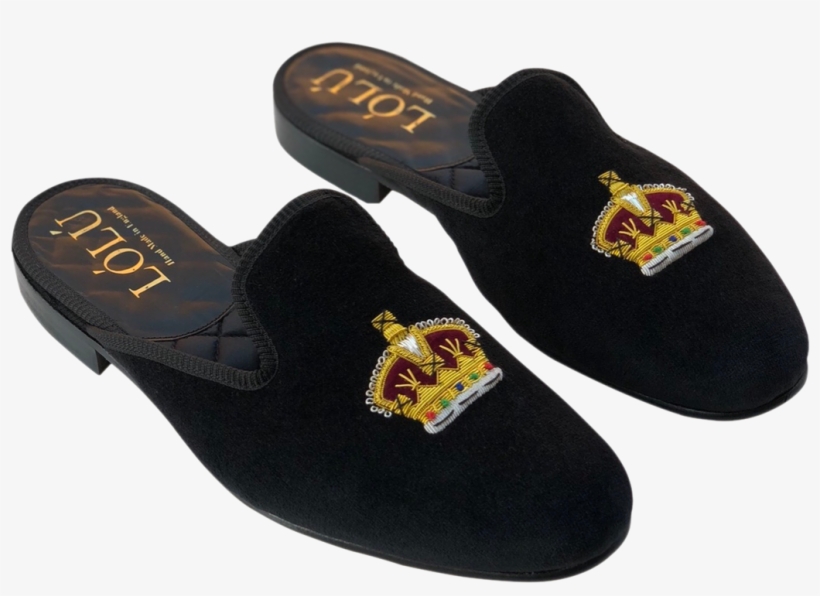 Black Gold Crown Mule Slip On - Mule, transparent png download