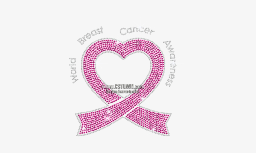 Crossed Pink Ribbon Rhinestone Decal For World Breast - Awareness Ribbon, transparent png download