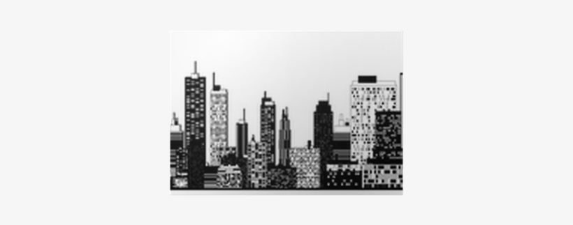 A Black And White Illustration Of City Skyline - Una Suite A Manhattan, transparent png download