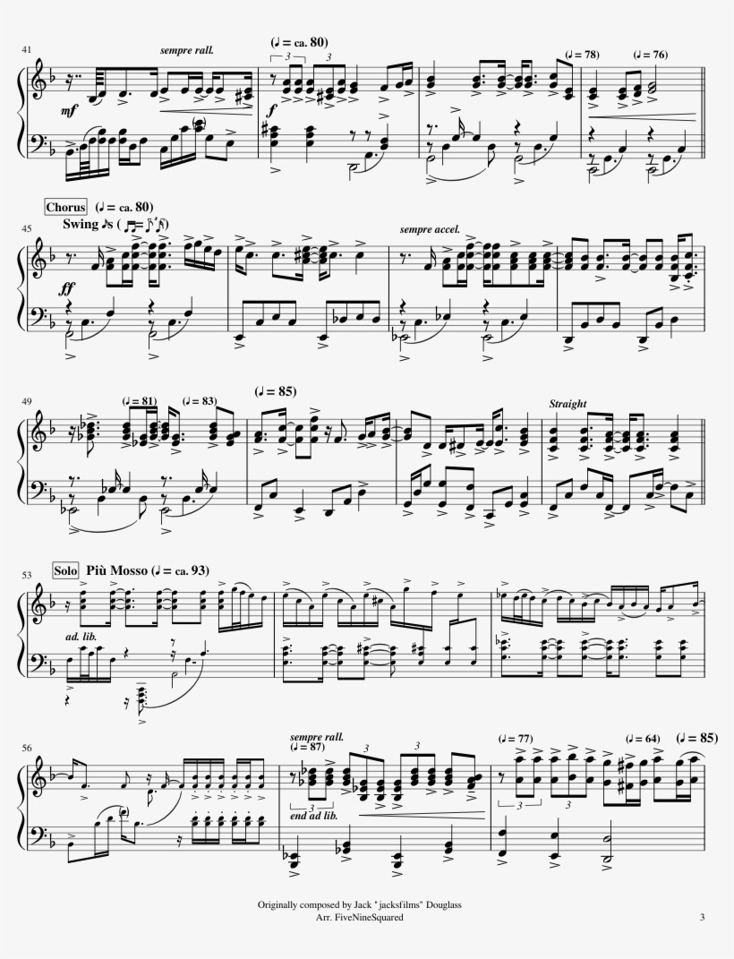 We're All Just Assholes Talking To A Camera Sheet Music - Sheet Music, transparent png download