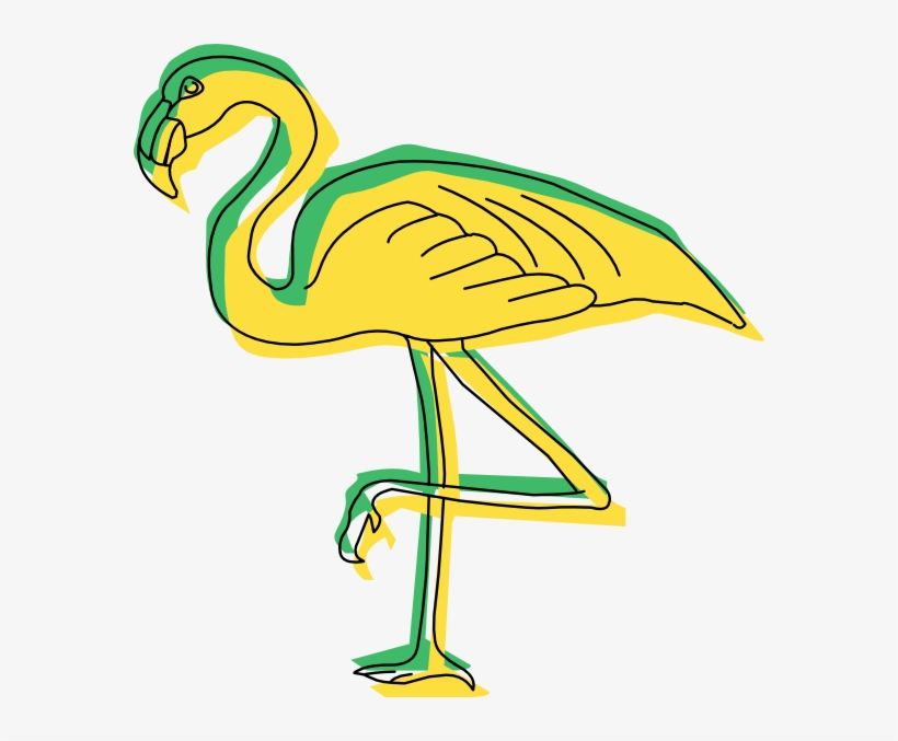 Small - Yellow Flamingo Clipart, transparent png download