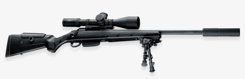 Shown With Rifle Scope, Suppressor, Black - Crosman Phantom Mark 2, transparent png download