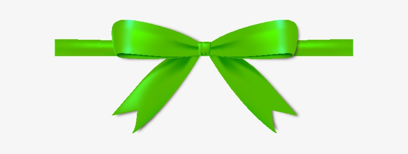 Green Bow Png - Green Ribbon With Bow, transparent png download