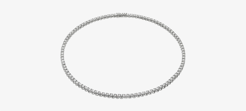 Corona 18 Kt White Gold Tennis Necklace With Round - Bracciali Uomo Rosa Dei Venti, transparent png download
