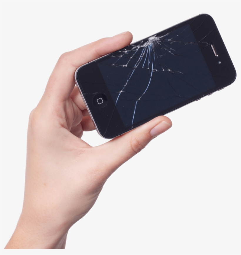 Clickaway Phone Cracked Hand V2 Optimized - Broken Phone Hand Png, transparent png download