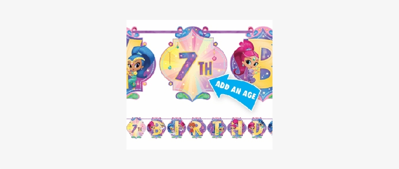 Shimmer And Shine Add An Age Banner - Shimmer And Shine Happy Birthday Letter Banner, transparent png download