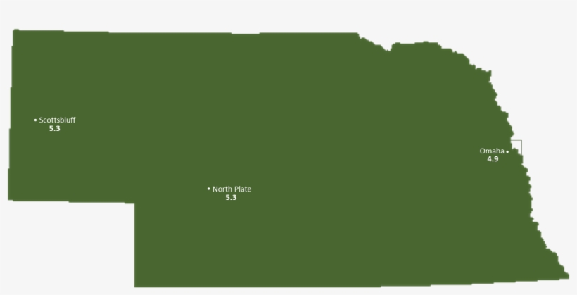 Nebraska Sun Light Hours Map - Nebraska, transparent png download
